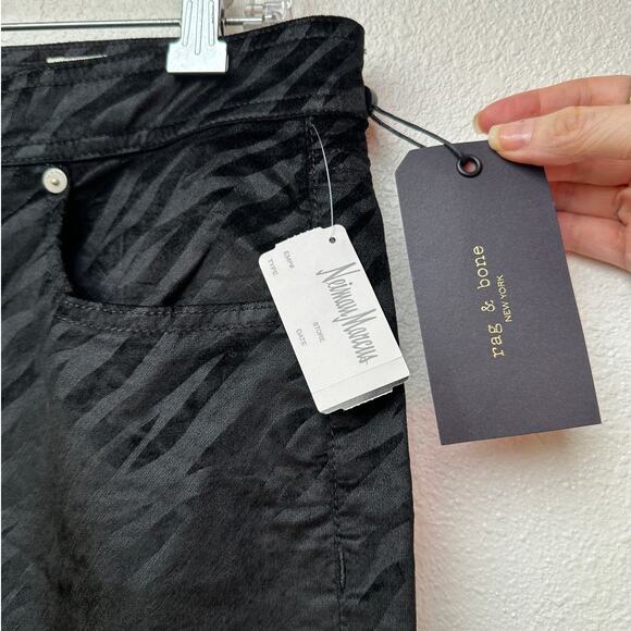 NWT Rag & Bone Nina High-Rise Ankle Skinny Pants Black Zebra 32 - Picture 8 of 14